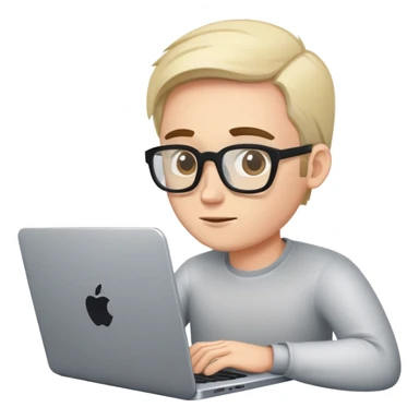 WEB DEVELOPER WORKING ON HIS LAPTOP white skinned and without glasses sticker