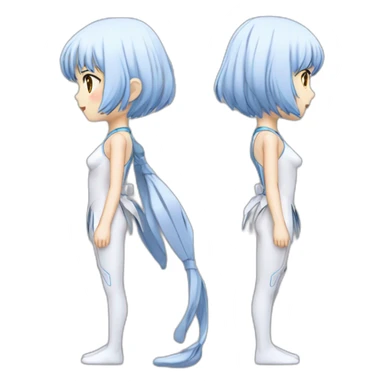 rei ayanami，full body，lateral view sticker