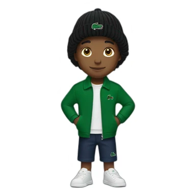 Black boy lacoste beanie with lacoste sticker