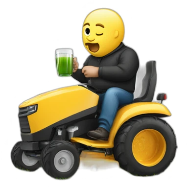 fatman-drinking-cider on ride on lawn mower sticker