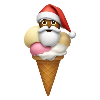 Santa with An ice cream cone sticker