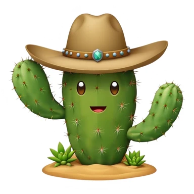 Cactus with a cowboy hat  sticker