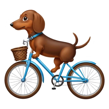 Dachshund riding a bike sticker