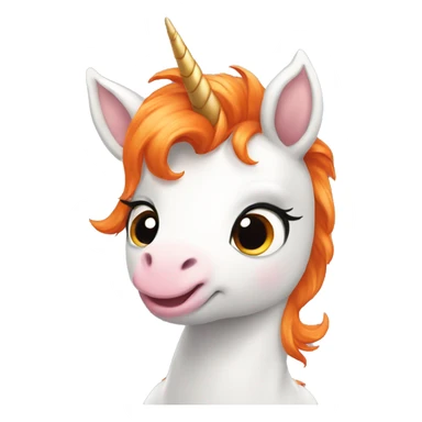 Baby unicorn with orange hair sticker