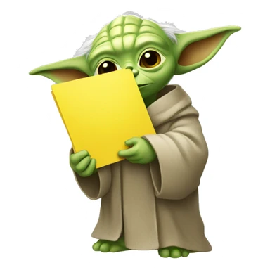 yoda who carries a yellow card sticker