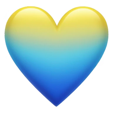 Shiny Yellow and blue ombré heart sticker