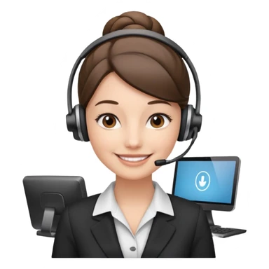 receptionist face with singe bun sticker