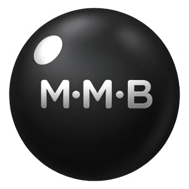 Black Ball with MB written on it. Nothing else no holes. sticker