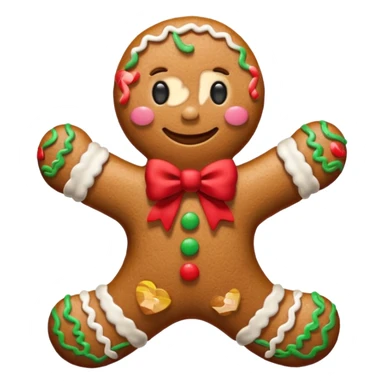 Gingerbread man with a red bow sticker