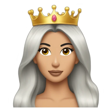 Kim Kardashian with a crown sticker