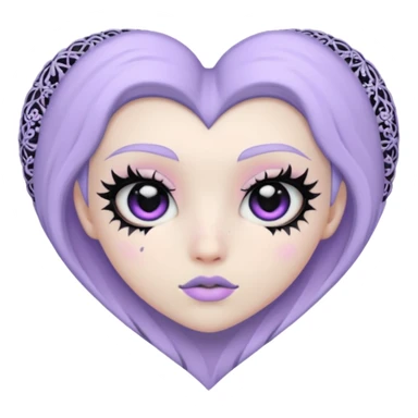 pastel goth heart with lavender lace sticker