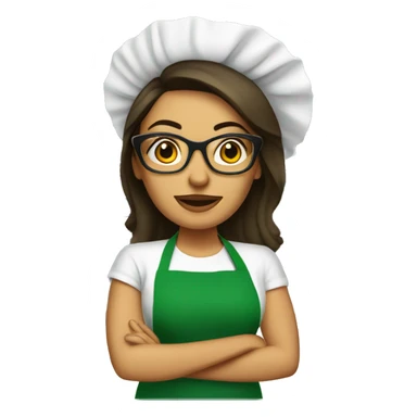 mexican lady green apron  with glasses cooking tacos sticker