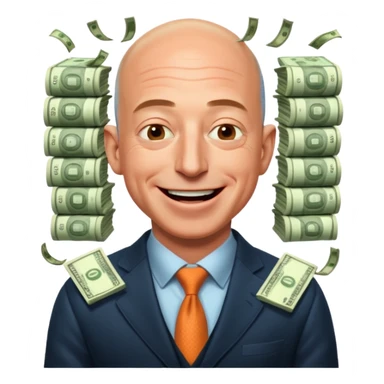 jeff bezos sniff money and laughing like madman sticker