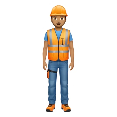 man in orange hi vis vest and jeans, standing full body sticker