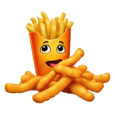 Cheeto kissing a French fry sticker