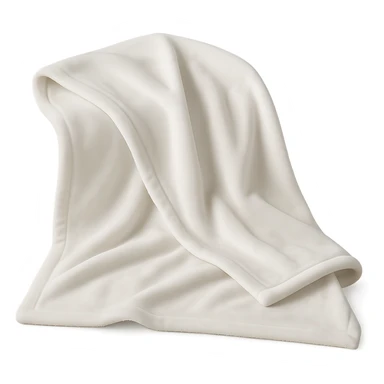 white velvet throw blanket, no background sticker