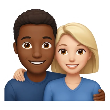 Romance - feeling of excitement associated with love - black man and white woman together sticker