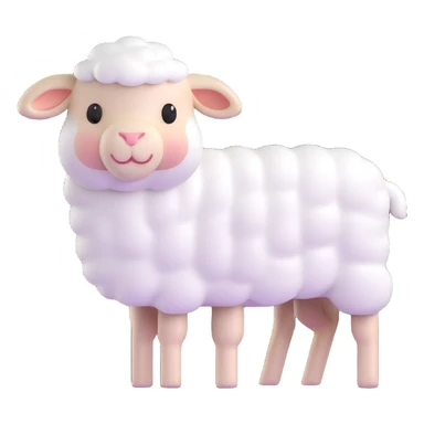 lamb with soft white wool sticker