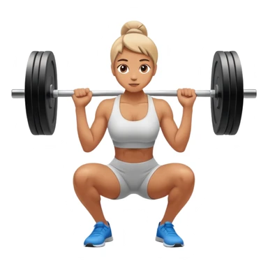 Person with perfect posture doing a squat at the gym sticker