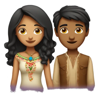 mexican girl and indian boy in love  sticker