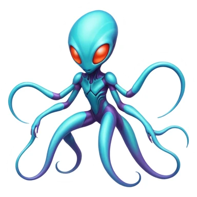 Abstract Ghastly-Haunter-Deoxys-alien-hybrid-fantasy-creature sticker