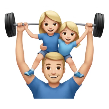 a dad lifting his daughter   sticker