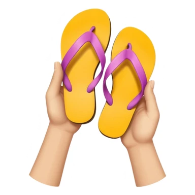 Hand with flip flop in it sticker