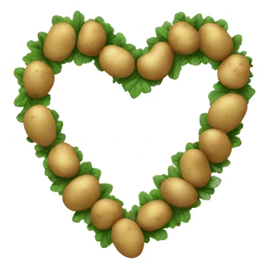 beige heart adorned with potatoes garland sticker
