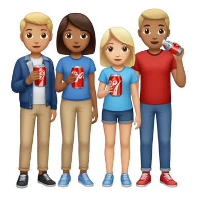 A group of thristy people having soda. sticker