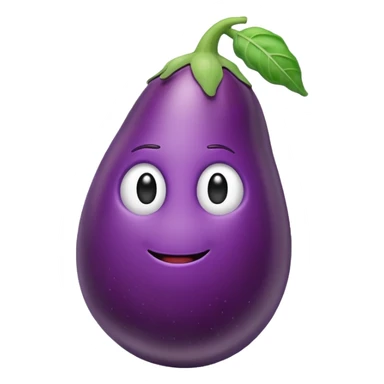 Among us character with a eggplant sticker