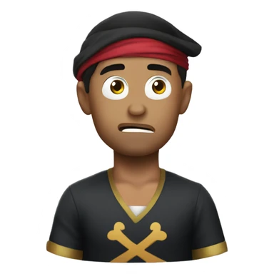 Ronaldo shocked with is one hand on his face and dressed as a pirate sticker