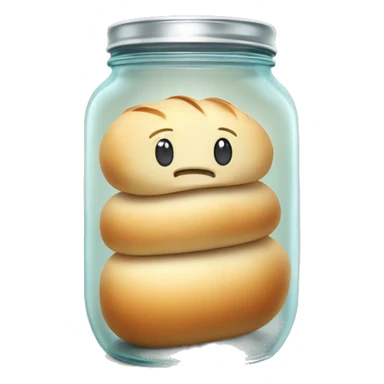 Lump of bread dough in a mason jar sticker