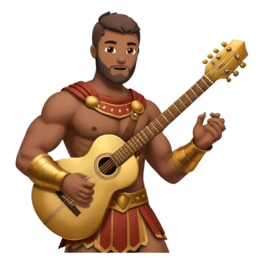 ancient gladiator play guitar sticker