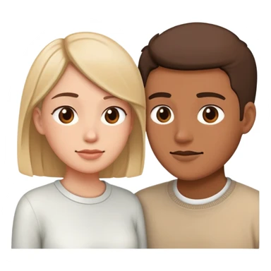 couple with different attachment styles resolving conflict healthily, one giving space while still staying connected, the other communicating calmly with respect for boundaries sticker