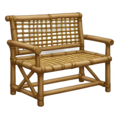 Rattan Bench chair sticker