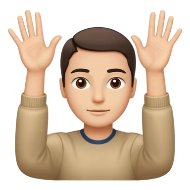 A calm face with one eyebrow slightly raised and both hands out in front, palms up, like saying ‘well, obviously’ — expressing a logical or self-evident reaction. sticker