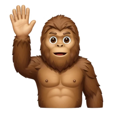 bigfoot, friendly and waving sticker
