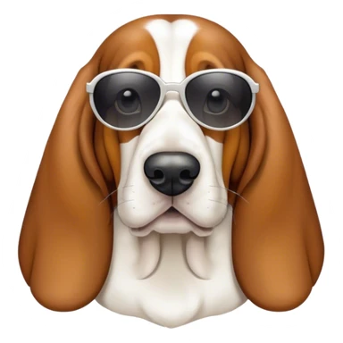 Basset hound wearing sunglasses sticker