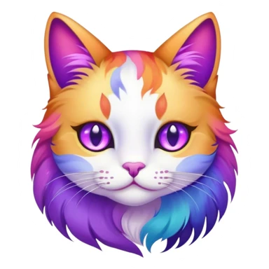 Rainbow cat with purple eyes sticker