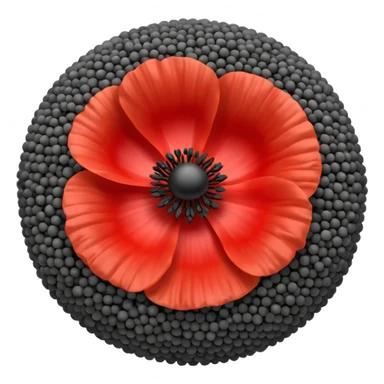 poppy seeds scatter or mound tiny round dark grey to blue-black matte subtle texture spherical minuscule natural tone variation no jar spoon baked goods or faces clean 3D soft shadows transparent background emoji scale sticker