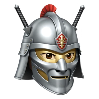 silver samurai helmet sticker