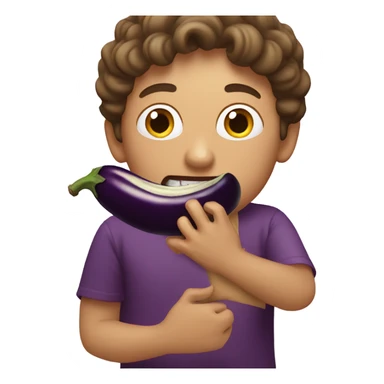 Person eating a eggplant  sticker