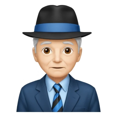 elderly wearing Blue Neckties and black Hats sticker