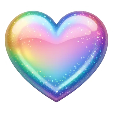 glitter heart with pastel rainbow colors sticker