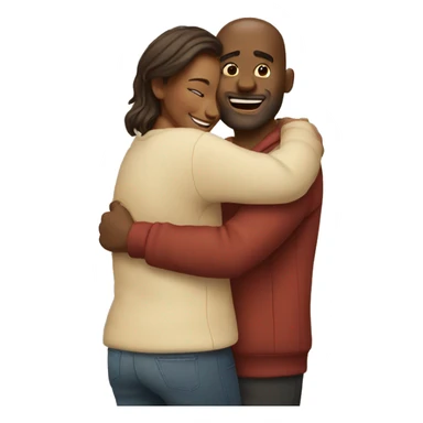 Couple hug with warm smile sticker