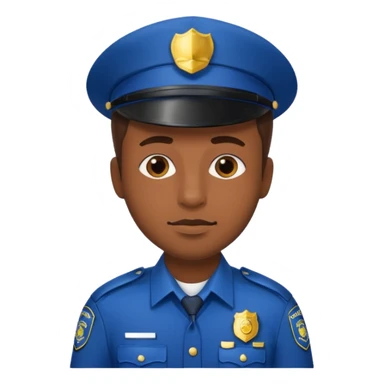 police officer man with brown skin, wearing uniform sticker