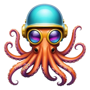 Octopus with daft punk helmet sticket sticker