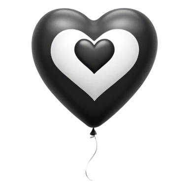 Black and white heart balloon  sticker