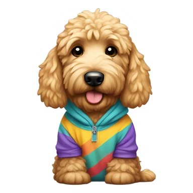 Golden doodle wearing hoodie  sticker