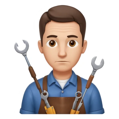 professional locksmith portrait, head and shoulders only, serious focused expression, leather apron collar, small lockpick tools visible, 3D cartoon, mobile game icon style, clean background, no text, no watermark
 sticker
